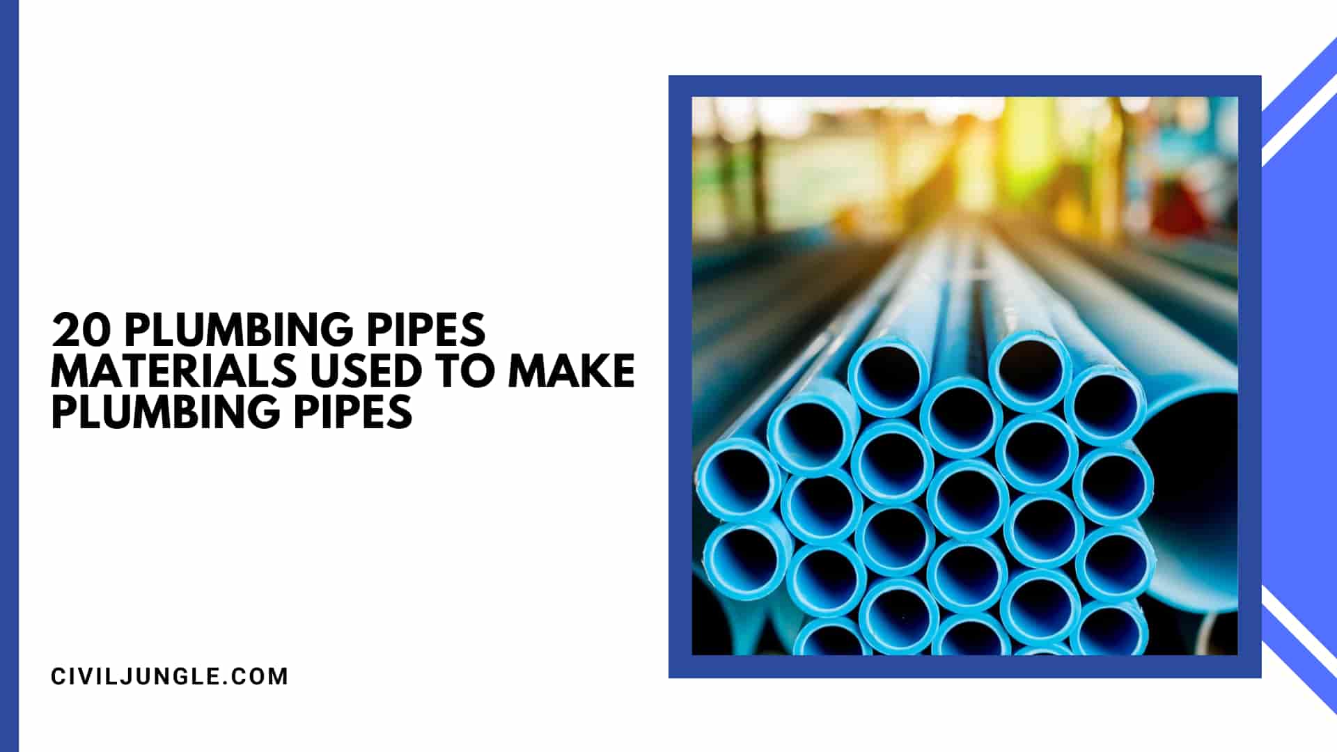20 Plumbing Pipes Materials Used to Make Plumbing Pipes