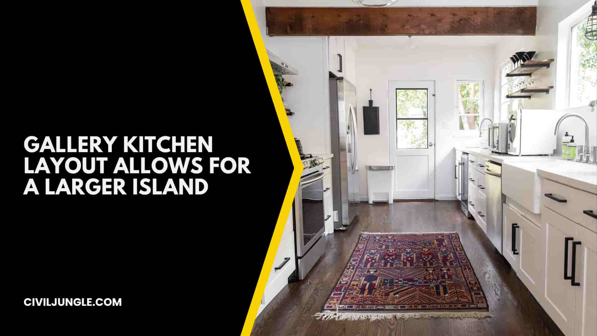 Gallery Kitchen Layout Allows for a Larger Island