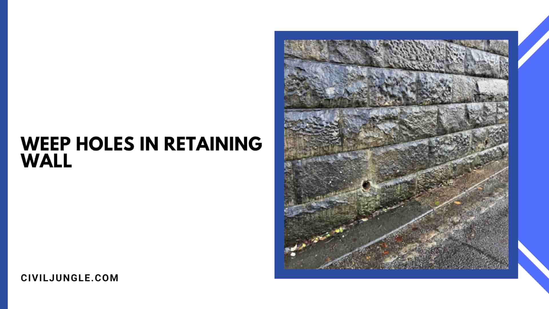 Weep Holes in Retaining Wall