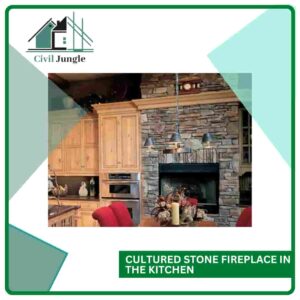 Cultured Stone Fireplace In The Kitchen