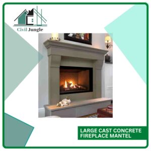 Large Cast Concrete Fireplace Mantel