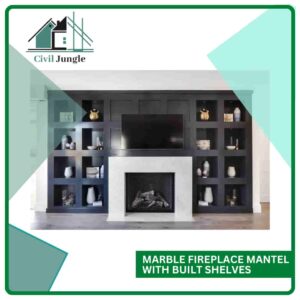 Marble Fireplace Mantel With Built Shelves