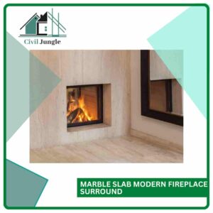 Marble Slab Modern Fireplace Surround