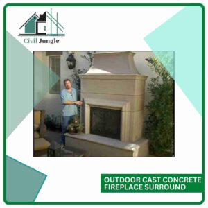 Outdoor Cast Concrete Fireplace Surround