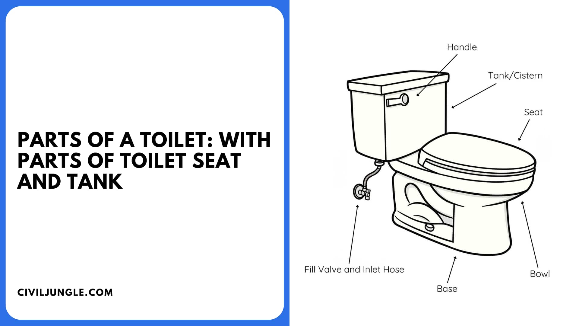 Parts of a Toilet: With Parts of Toilet Seat and Tank