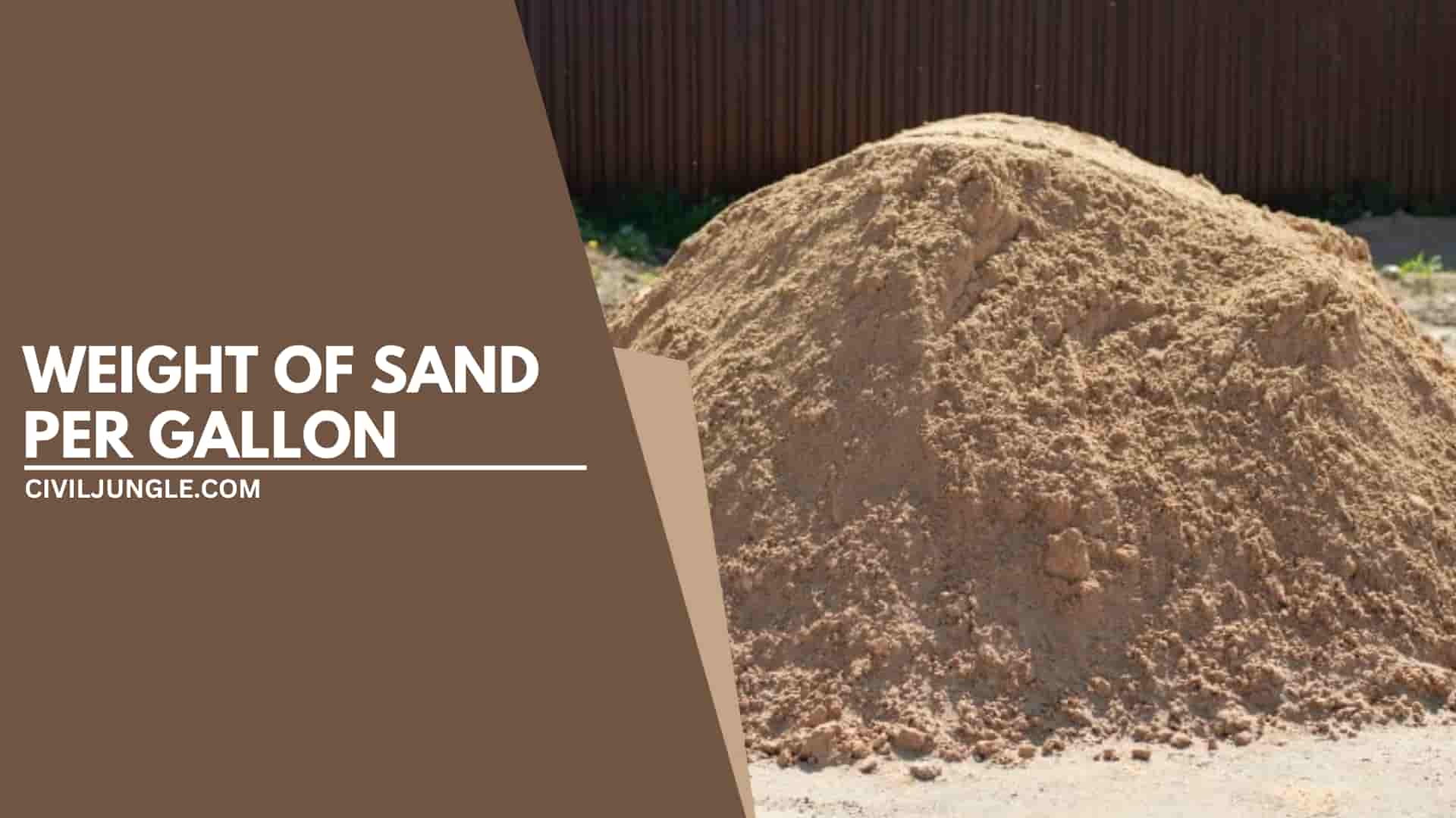 Weight of Sand Per Gallon