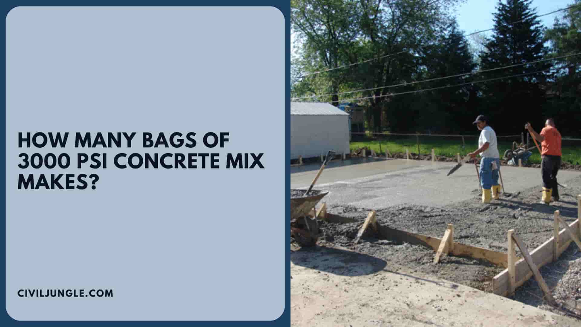 How Many Bags of 3000 PSI Concrete Mix Makes?