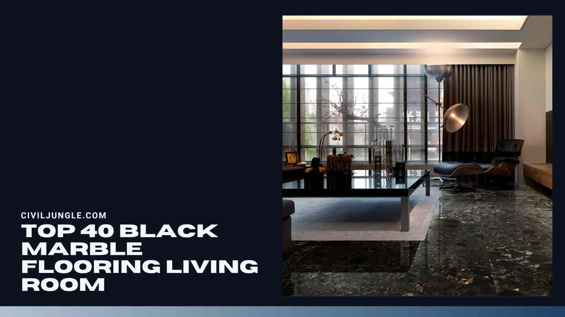 Top 40 Black Marble Flooring Living Room